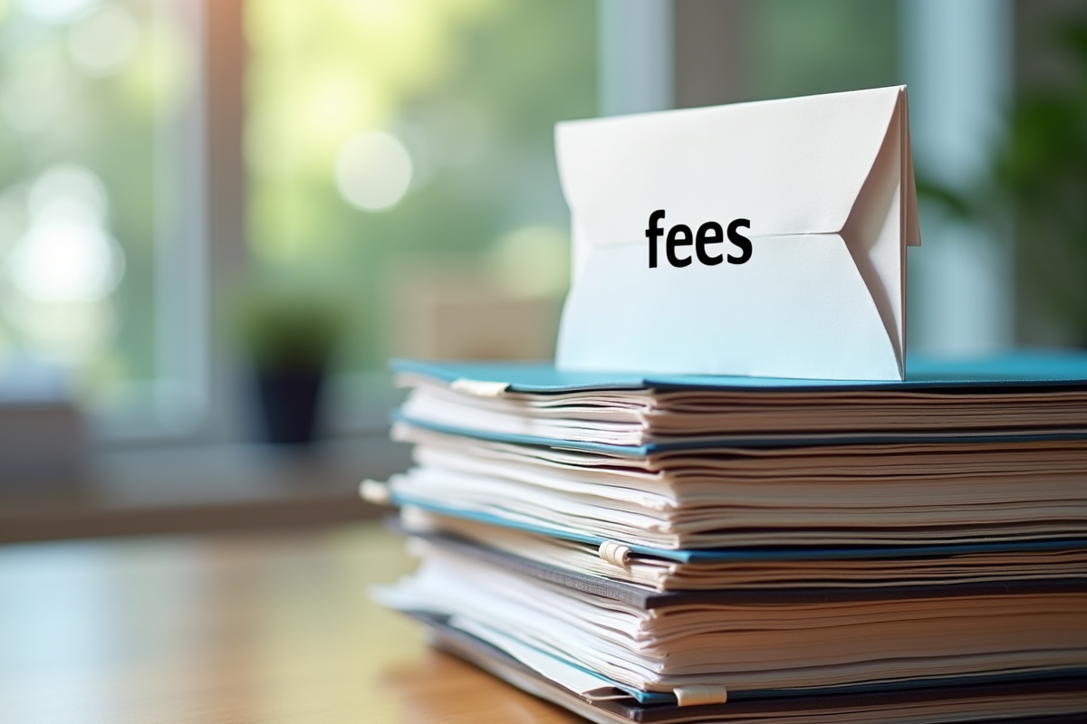 Dossiers administratifs empiles avec une enveloppe 
