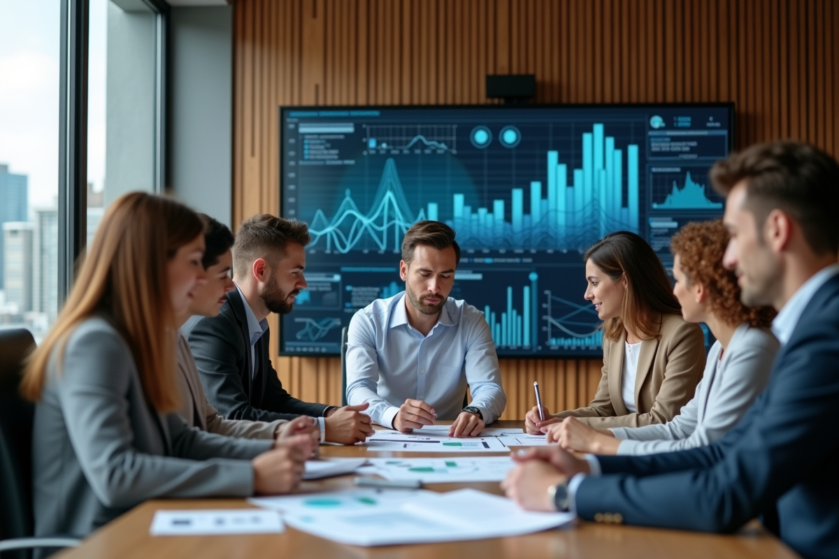 Groupe de jeunes professionnels en réunion collaborative