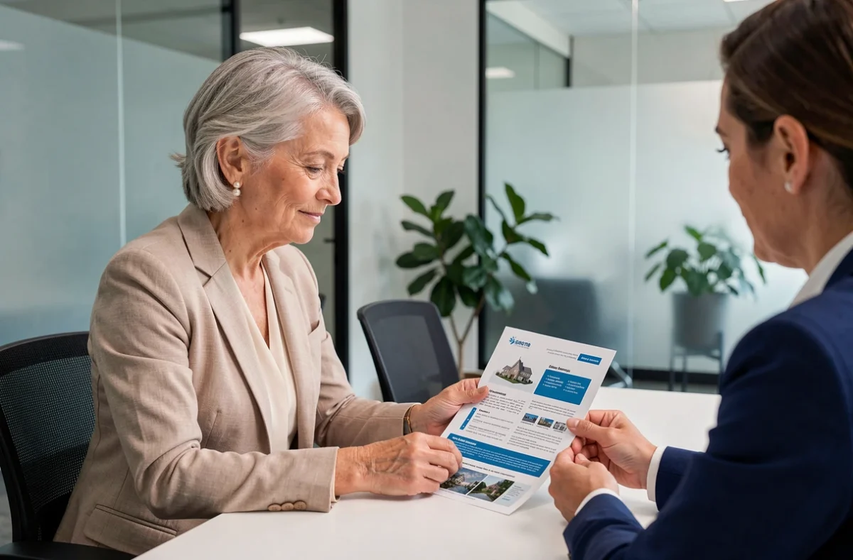 Femme discutant avec un conseiller financier d'un investissement en SCPI via une assurance vie