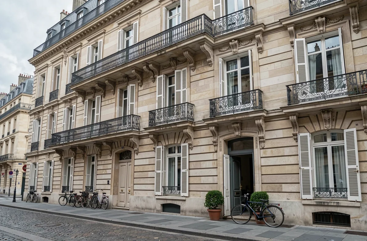 Immeuble haussmannien parisien représentant le type de patrimoine immobilier de la SCPI Laffitte Pierre