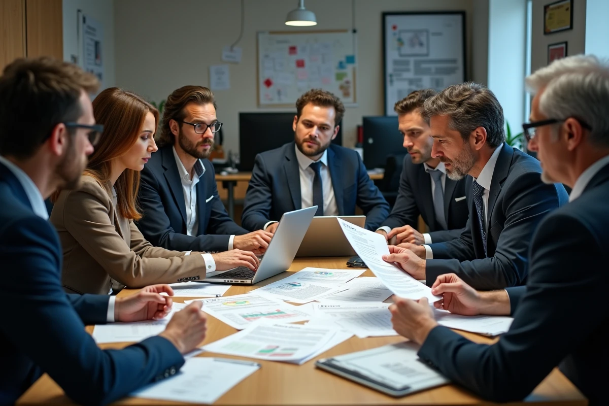 Groupe de journalistes français analysant des documents confidentiels