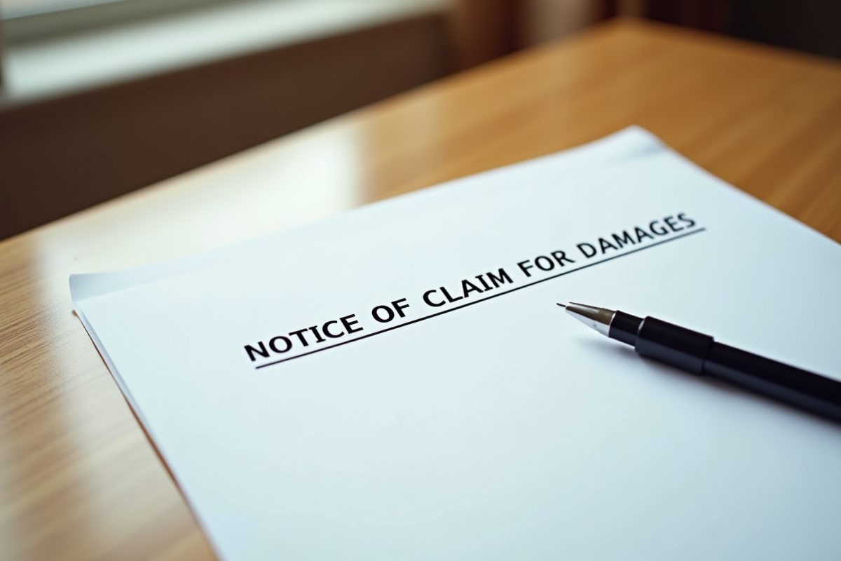 Lettre ouverte avec la mention notice de demande de dommages