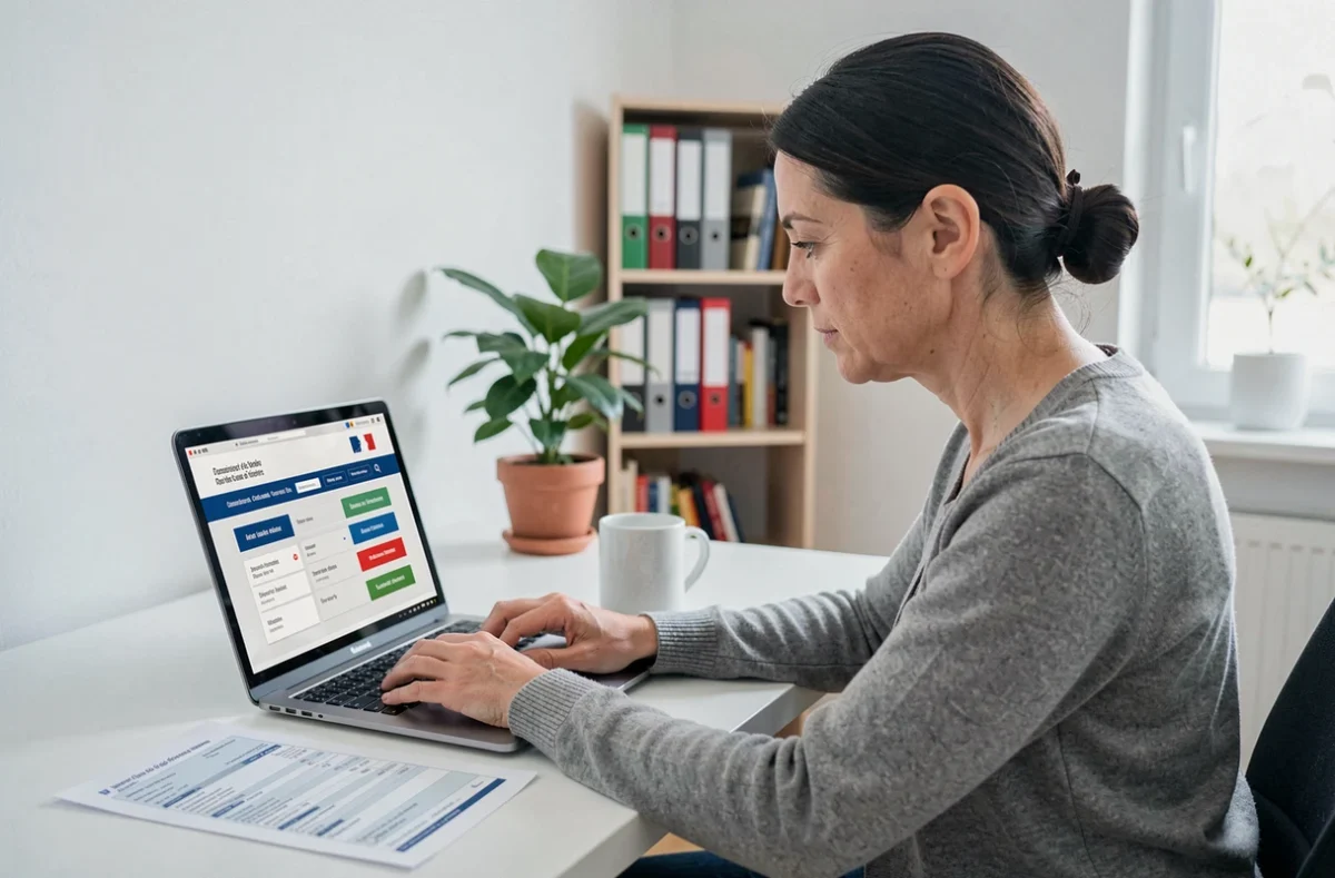 Femme effectuant la mensualisation de ses impôts fonciers en ligne sur le site des impôts