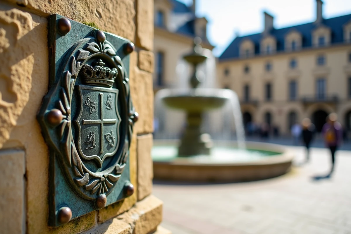 Plaque municipale sur façade de mairie française symbolisant les controverses et zones d'ombre autour du patrimoine d'un élu